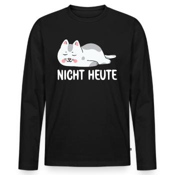 Bitte nicht Heute Müde Katze will schlafen Katzen - Männer Premium Bio Langarmshirt - Schwarz - Vorne - Nico (187cm)