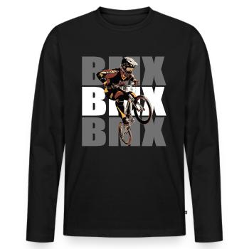 BMX Bike - Männer Premium Bio Langarmshirt - Schwarz - Vorne - Nico (187cm)