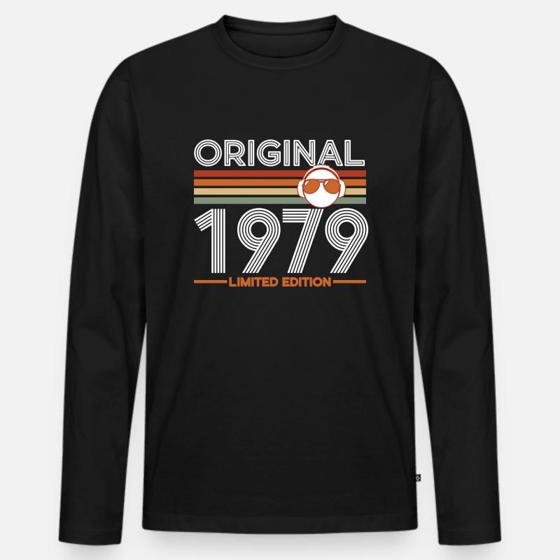 1979 - Männer Premium Bio Langarmshirt - Schwarz