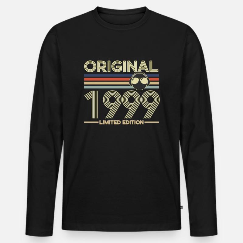 1999 - Männer Premium Bio Langarmshirt - Schwarz