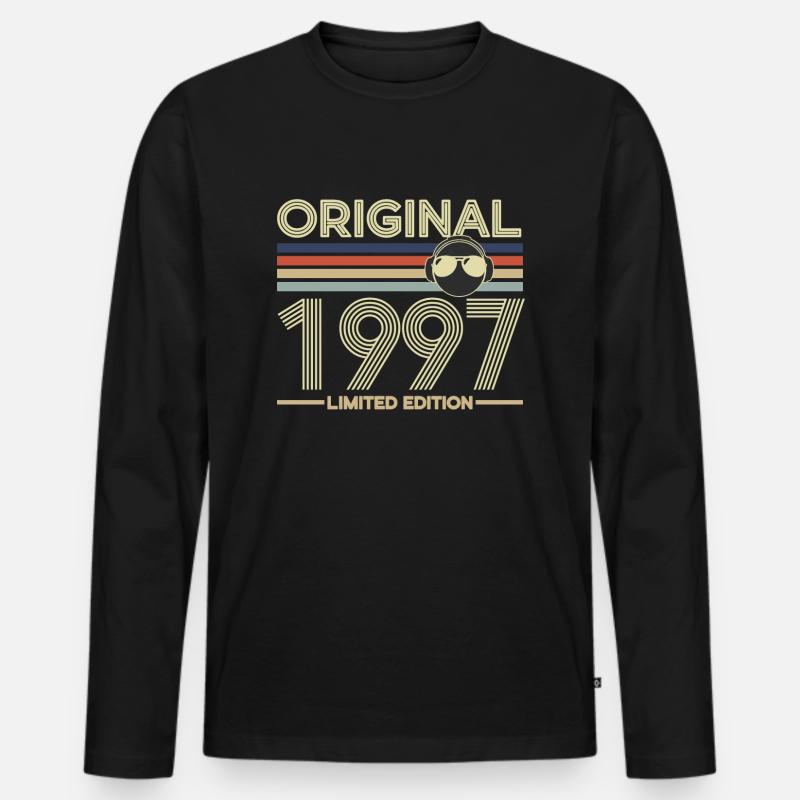 1997 - Männer Premium Bio Langarmshirt - Schwarz