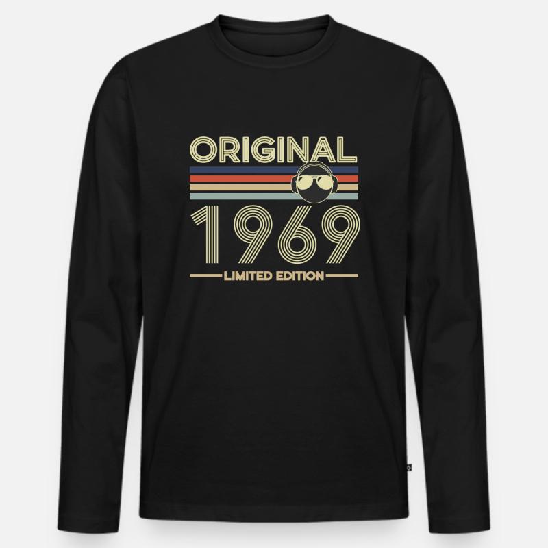 1969 - Männer Premium Bio Langarmshirt - Schwarz