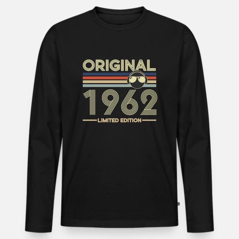 1962 - Männer Premium Bio Langarmshirt - Schwarz