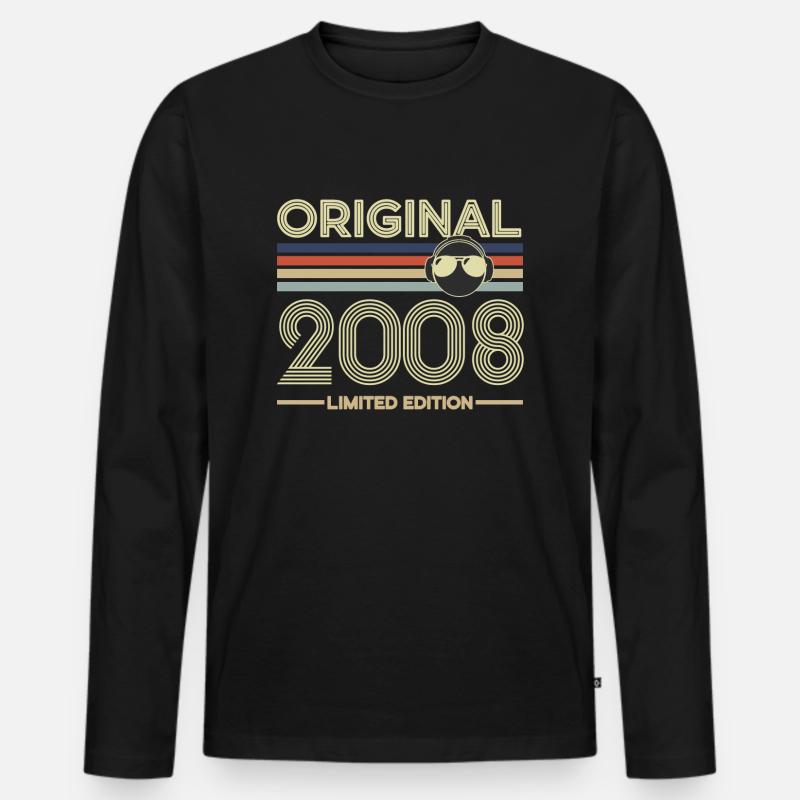 2008 - Männer Premium Bio Langarmshirt - Schwarz