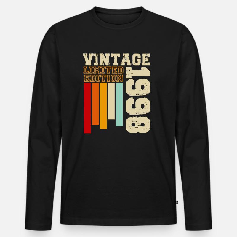 1998 - Männer Premium Bio Langarmshirt - Schwarz