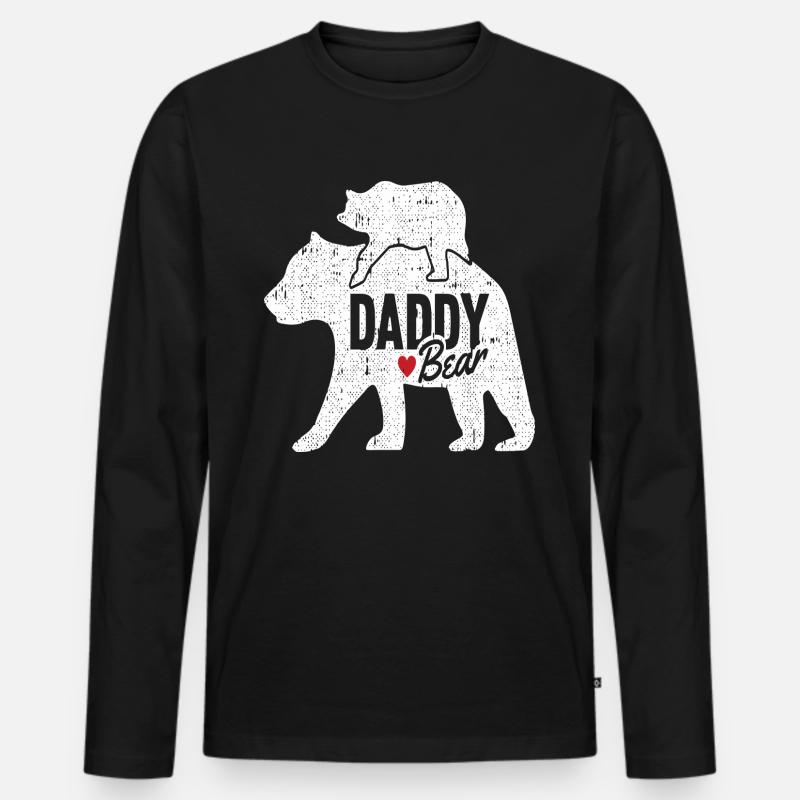 DADDY BEAR - Männer Premium Bio Langarmshirt - Schwarz