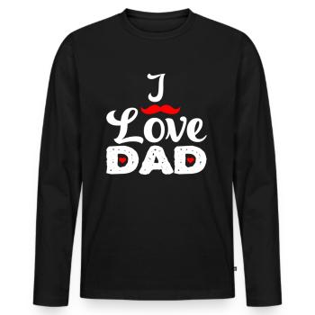 j’aime papa se - T-shirt manches longues Premium bio Homme - noir - Devant - Nico (187cm)