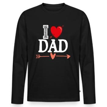 j’aime papa se - T-shirt manches longues Premium bio Homme - noir - Devant - Nico (187cm)