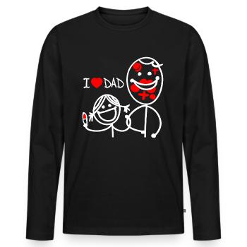 j’aime papa se - T-shirt manches longues Premium bio Homme - noir - Devant - Nico (187cm)