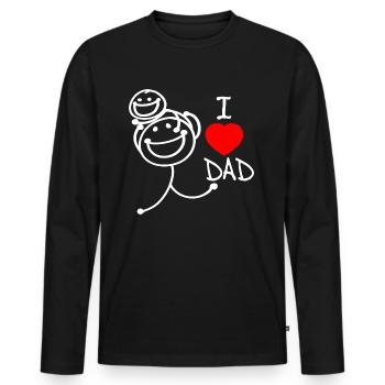 j’aime papa se - T-shirt manches longues Premium bio Homme - noir - Devant - Nico (187cm)