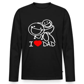 j’aime papa se - T-shirt manches longues Premium bio Homme - noir - Devant - Nico (187cm)