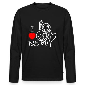 j’aime papa se - T-shirt manches longues Premium bio Homme - noir - Devant - Nico (187cm)