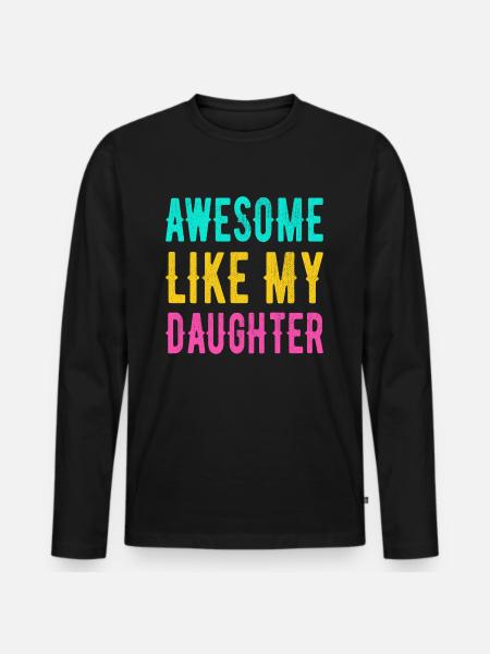 Fars dag - Premium økologisk langærmet T-shirt til mænd - sort