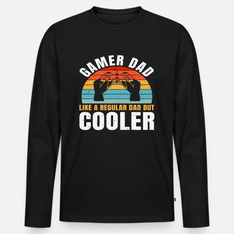 Bester Vater - Männer Premium Bio Langarmshirt - Schwarz