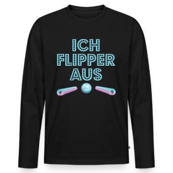 Flippern Geschenk ICH FLIPPER AUS Pinball - Männer Premium Bio Langarmshirt - Schwarz - Vorne - Nico (187cm)