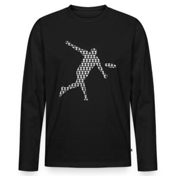 Discgolfer Spieler Disc Golf Discgolf - Männer Premium Bio Langarmshirt - Schwarz - Vorne - Nico (187cm)