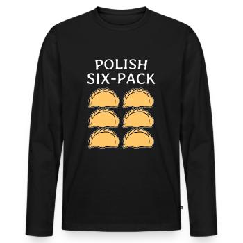 Pierogi Polish Six Pack - Men's Premium Organic Long Sleeve Shirt - black - Front - Nico (187cm)