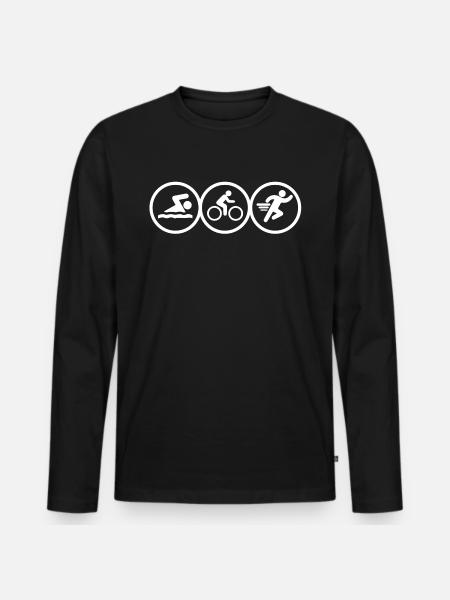 Triathlon - Men's Premium Organic Long Sleeve Shirt - black