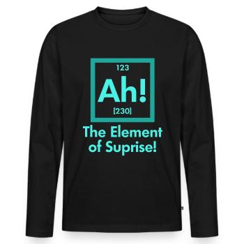 Physique nerd scientifique - T-shirt manches longues Premium bio Homme - noir - Devant - Nico (187cm)