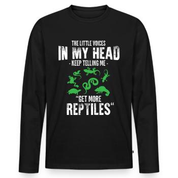 Cadeau de reptile pour animaux de compagnie reptile - T-shirt manches longues Premium bio Homme - noir - Devant - Nico (187cm)