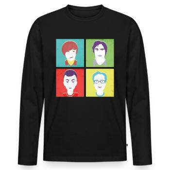 The Big Bang Theory Pop Art Têtes Geek - T-shirt manches longues Premium bio Homme - noir - Devant - Nico (187cm)
