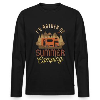 Camping motorhome - Men's Premium Organic Long Sleeve Shirt - black - Front - Nico (187cm)