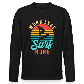 Planche de surf d'été - T-shirt manches longues Premium bio Homme - noir - Devant - Nico (187cm)