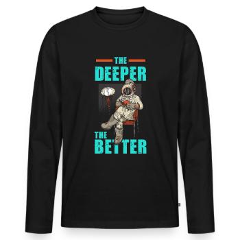 Diver diving course gift - Men's Premium Organic Long Sleeve Shirt - black - Front - Nico (187cm)