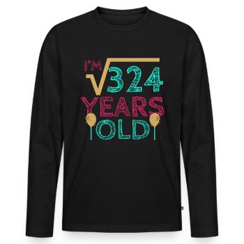 18th birthday - Men's Premium Organic Long Sleeve Shirt - black - Front - Nico (187cm)