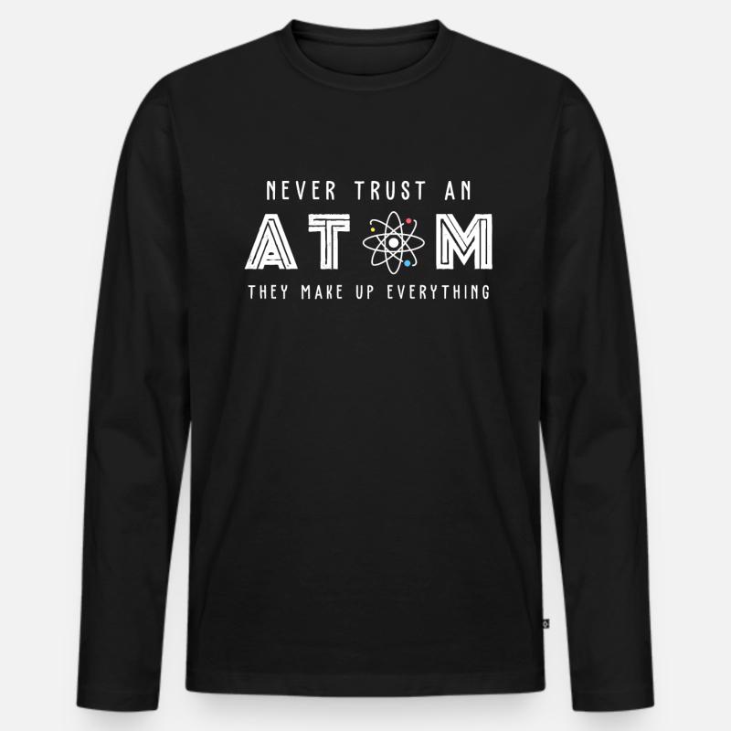 Wissenschaft Atom Science - Männer Premium Bio Langarmshirt - Schwarz