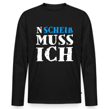 N Scheiß Muss Ich - Männer Premium Bio Langarmshirt - Schwarz - Vorne - Nico (187cm)