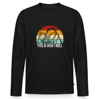 Roller Coaster Amusement Park Kirmes Amusement Park - Men's Premium Organic Long Sleeve Shirt - black - Front - Nico (187cm)