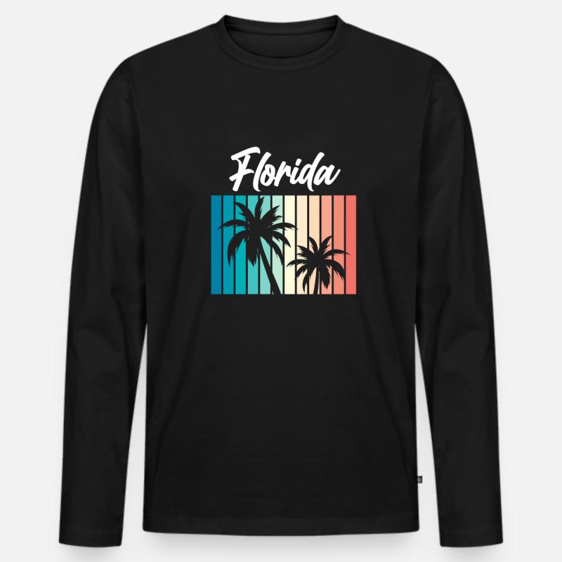 Florida - Männer Premium Bio Langarmshirt - Schwarz