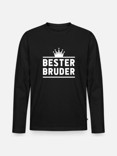 Bester Bruder - Männer Premium Bio Langarmshirt - Schwarz
