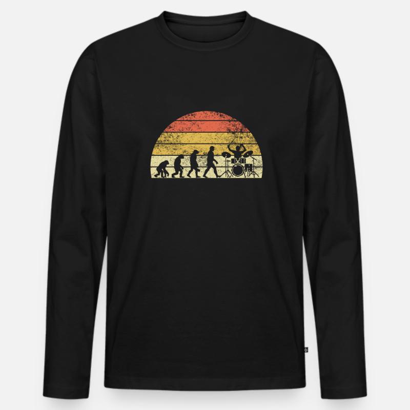 Batteur Evolution Sunset Schlagzeuger - T-shirt manches longues Premium bio Homme - noir