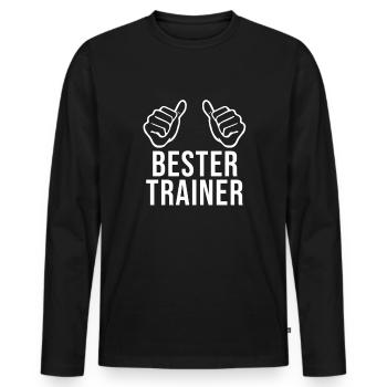 Bester Trainer Geschenk Mannschaft - Männer Premium Bio Langarmshirt - Schwarz - Vorne - Nico (187cm)