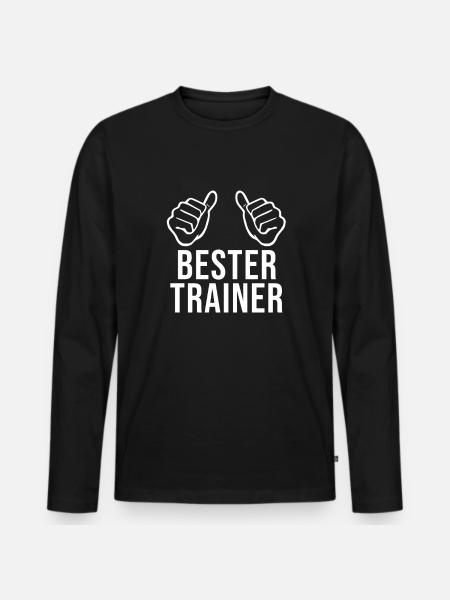 Bester Trainer Geschenk Mannschaft - Männer Premium Bio Langarmshirt - Schwarz