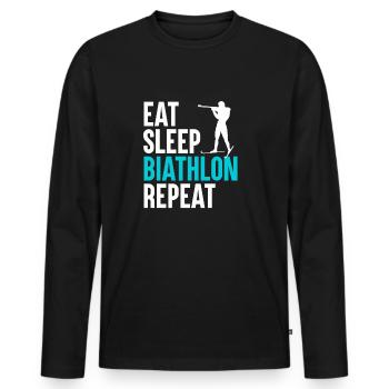 Biathlon Dicton Biathlète Biathlète Biathlon - T-shirt manches longues Premium bio Homme - noir - Devant - Nico (187cm)