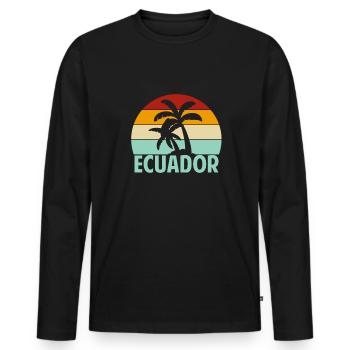 Ecuador - Men's Premium Organic Long Sleeve Shirt - black - Front - Nico (187cm)
