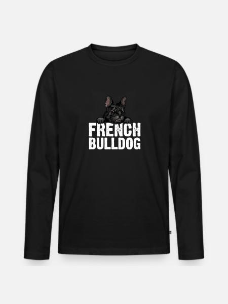 Français Bouledogue - T-shirt manches longues Premium bio Homme - noir