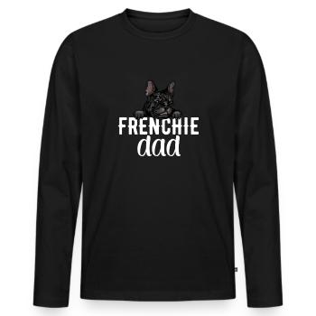 Frenchie Papa Français Bulldog - T-shirt manches longues Premium bio Homme - noir - Devant - Nico (187cm)