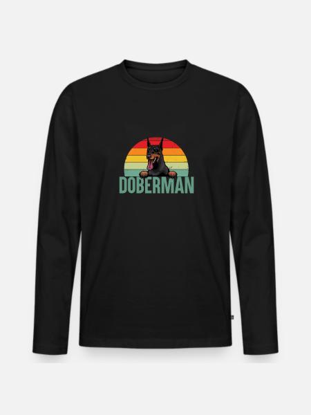 Doberman - T-shirt manches longues Premium bio Homme - noir