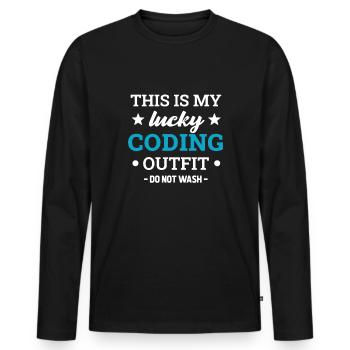 Coding Programming Computer Scientists - Men's Premium Organic Long Sleeve Shirt - black - Front - Nico (187cm)