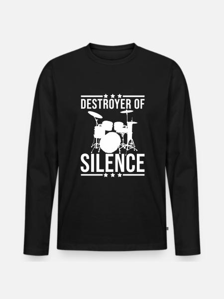 Drums Silence Destroy - Men's Premium Organic Long Sleeve Shirt - black