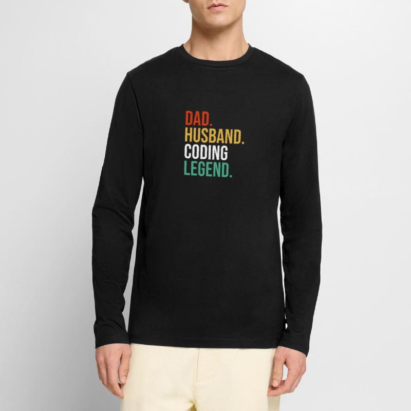 Mari Père Papa Coder Codage Informaticien T-shirt manches longues Premium bio Homme