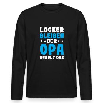 Opa Großvater Bester Opa Geschenk - Männer Premium Bio Langarmshirt - Schwarz - Vorne - Nico (187cm)
