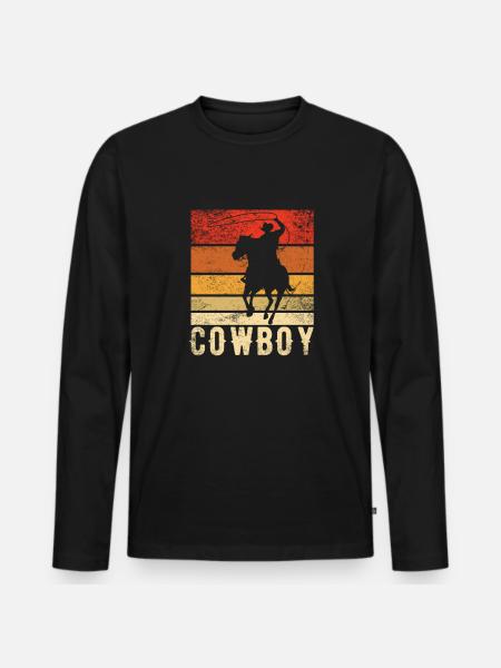 Cowboy - Men's Premium Organic Long Sleeve Shirt - black