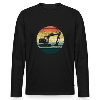 Excavatrices Conducteurs d’excavatrices Excavatrices Chantier de construction Construction de routes - T-shirt manches longues Premium bio Homme - noir - Devant - Nico (187cm)