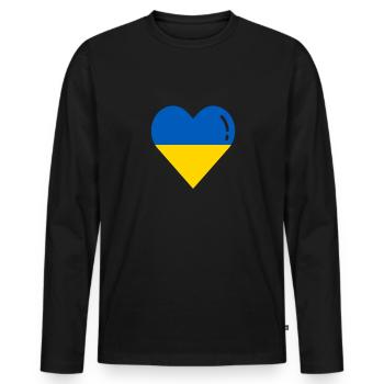 Ukraine Flagge Kiew - Männer Premium Bio Langarmshirt - Schwarz - Vorne - Nico (187cm)