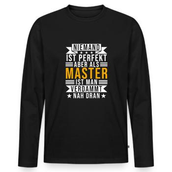 Masterarbeit Studium Student Master Spruch Uni - Männer Premium Bio Langarmshirt - Schwarz - Vorne - Nico (187cm)